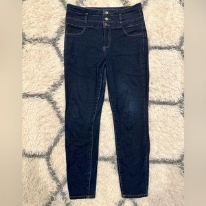 High Rise Dark Blue Refuge Skinny Jeans